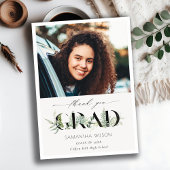 シックな葉の多いシダの葉の写真卒業 サンキューカード