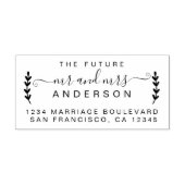 シックな葉の未来ミセス結婚ズ差出人住所 ラバースタンプ (インプリント)