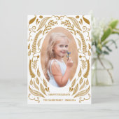 シックな葉 | 休日のフォトカード シーズンカード (スタンド正面)