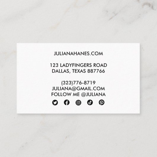 シックな蓮の花ミニマリストのソーシャルメディアのアイコン 名刺 (裏面)