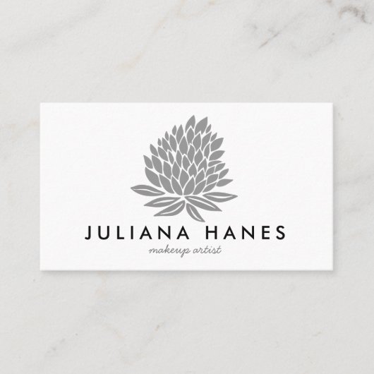 シックな蓮の花ミニマリストのソーシャルメディアのアイコン 名刺 (正面)