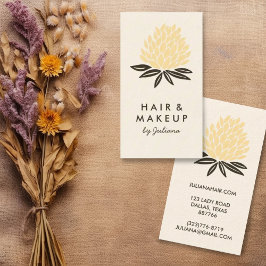 シックな蓮の花ミニマリストナチュラルクリーム 名刺