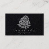 シックな蓮の花ラックスソフトグレーの注文ありがとう 名刺 (正面)