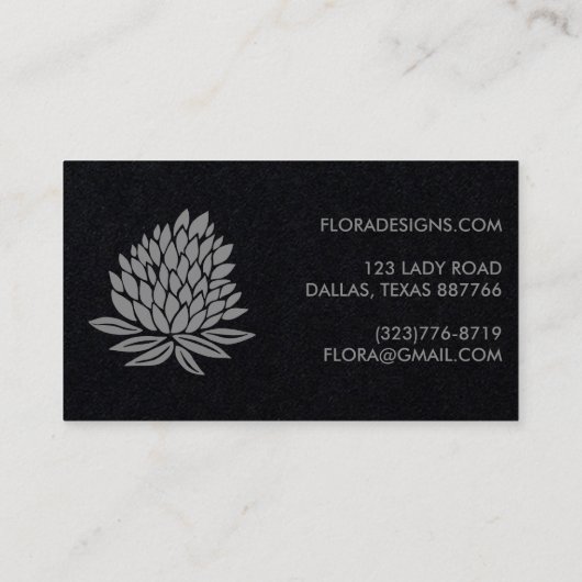 シックな蓮の花ラックスソフトグレーの注文ありがとう 名刺 (裏面)