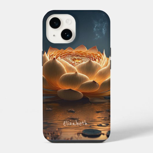 シックな蓮の花 iPhoneケース (裏面)