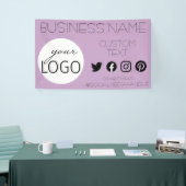 シックな薄紫ソーシャルメディアビジネスロゴプロモーション 横断幕 (トレードショー)