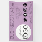 シックな薄紫ソーシャルメディアビジネスロゴプロモーション 横断幕 (縦)