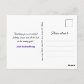 シックな薄紫パープルフェイクグリッタークリスマスの新年 ポストカード (裏面)