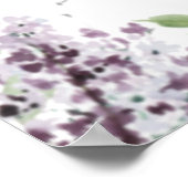 シックな薄紫パープル結婚フローラのシーティングチャート ポスター (角)