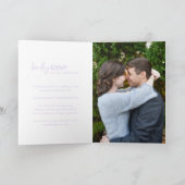 シックな薄紫モダン写真結婚の 招待状 (内部)