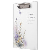 シックな薄紫紫色のワイルドフラワーバタフライウォーター色 クリップボード (左)