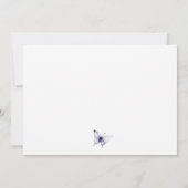 シックな薄紫紫色のワイルドフラワーバタフライウォーター色 ノートカード (裏面)