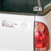 シックな薄紫紫色のワイルドフラワーバタフライウォーター色 バンパーステッカー (トラック上)