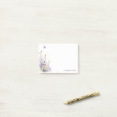 シックな薄紫紫色のワイルドフラワーバタフライウォーター色 ポストイット (デスク上)