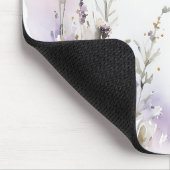 シックな薄紫紫色のワイルドフラワーバタフライウォーター色 マウスパッド (コーナー)