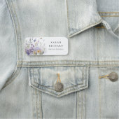 シックな薄紫紫色のワイルドフラワーバタフライウォーター色 名札 (インサイチュ)