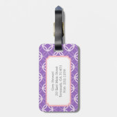 シックな蘭のモロッコの円パターンモノグラム ラゲッジタグ (裏面縦)