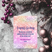 シックな虹色グラデーショングリッタークリスマス新年