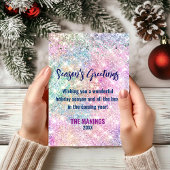 シックな虹色ピンクグリッタークリスマス新年