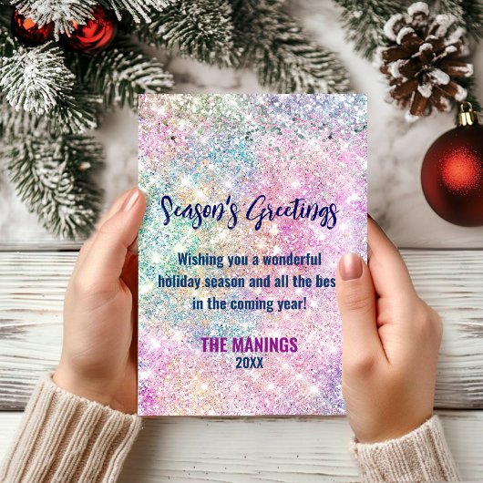 シックな虹色ピンクグリッタークリスマス新年