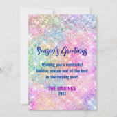 シックな虹色ピンクグリッタークリスマス新年 (正面)