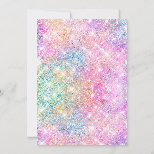シックな虹色ピンクグリッタークリスマス新年 (裏面)
