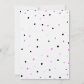 シックな蝶水玉模様誕生日 招待状 (裏面)