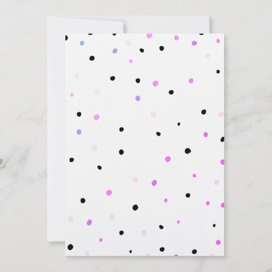 シックな蝶水玉模様誕生日 招待状 (裏面)