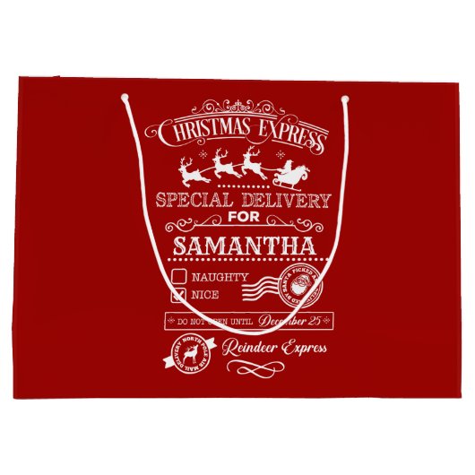 シックな表現クリスマススペシャルデリバリモノグラム ラージペーパーバッグ (裏面)