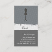 シックな裁縫婦のドレスメーカーのヴィンテージの服の型枠 スクエア名刺 (裏面)