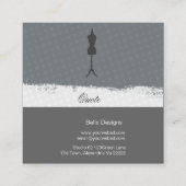 シックな裁縫婦のドレスメーカーのヴィンテージの服の型枠 スクエア名刺 (裏面)