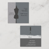 シックな裁縫婦のドレスメーカーのヴィンテージの服の型枠 スクエア名刺 (正面/裏面)