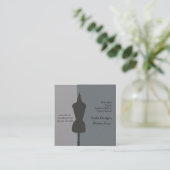 シックな裁縫婦のドレスメーカーのヴィンテージの服の型枠 スクエア名刺 (スタンド正面)