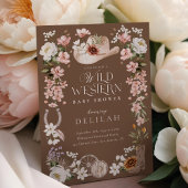 シックな西の水の色のフローラカウボーイベビーシャワー 招待状