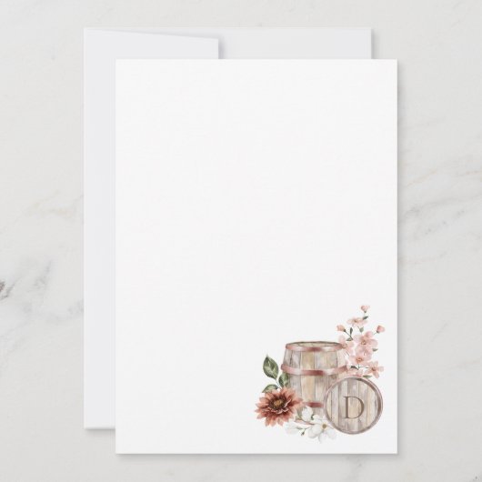 シックな西の水の色のフローラカウボーイベビーシャワー 招待状 (裏面)