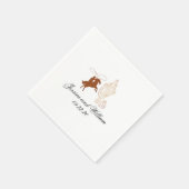 シックな西ダークブラウン結婚ズ スタンダードカクテルナプキン (角)