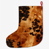 シックな西ブラウンコウィド ラージクリスマスストッキング (裏面)