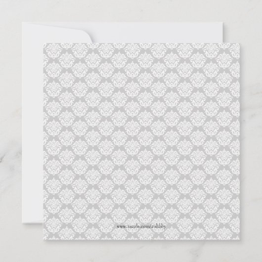 シックな警官のバッジのダマスク織の性は明らかにします 招待状 (裏面)