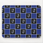 シックな警察官シンブルーラインバッジパターン マウスパッド (正面)