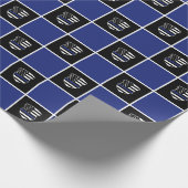 シックな警察官シンブルーラインバッジパターン ラッピングペーパー (角)