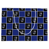 シックな警察官シンブルーラインバッジパターン ラージペーパーバッグ (裏面)