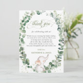 シックな象の緑の赤男女兼用ちゃんシャワー サンキューカード (スタンド正面)