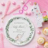 シックな象の緑の赤男女兼用ちゃんシャワー ペーパープレート (パーティー)