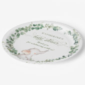 シックな象の緑の赤男女兼用ちゃんシャワー ペーパープレート (アングル)