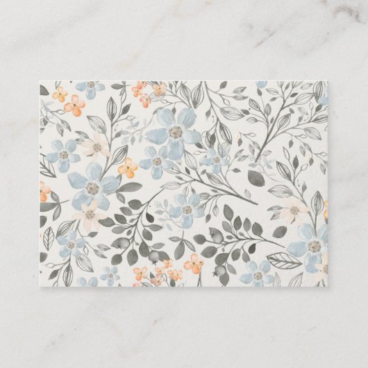 シックな象の葉の表示シャワー赤ちゃんシャワー エンクロージャーカード (裏面)