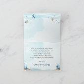シックな象航海の象ブルーボーイベビーシャワー サンキューカード (内部)
