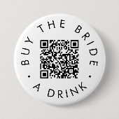 シックな買タイポグラフィザ花嫁AドリンクQRコード 缶バッジ (正面)