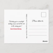 シックな赤いオーナメントグリッタークリスマス新年 ポストカード (裏面)