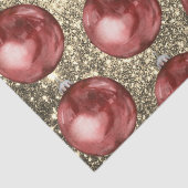 シックな赤いクリスマスボール金ゴールドきらめき 薄葉紙 (詳細)