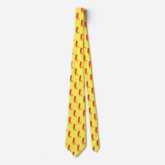 シックな赤いスポーツレディーゴルファーのシルエットネックタイ ネクタイ (正面)